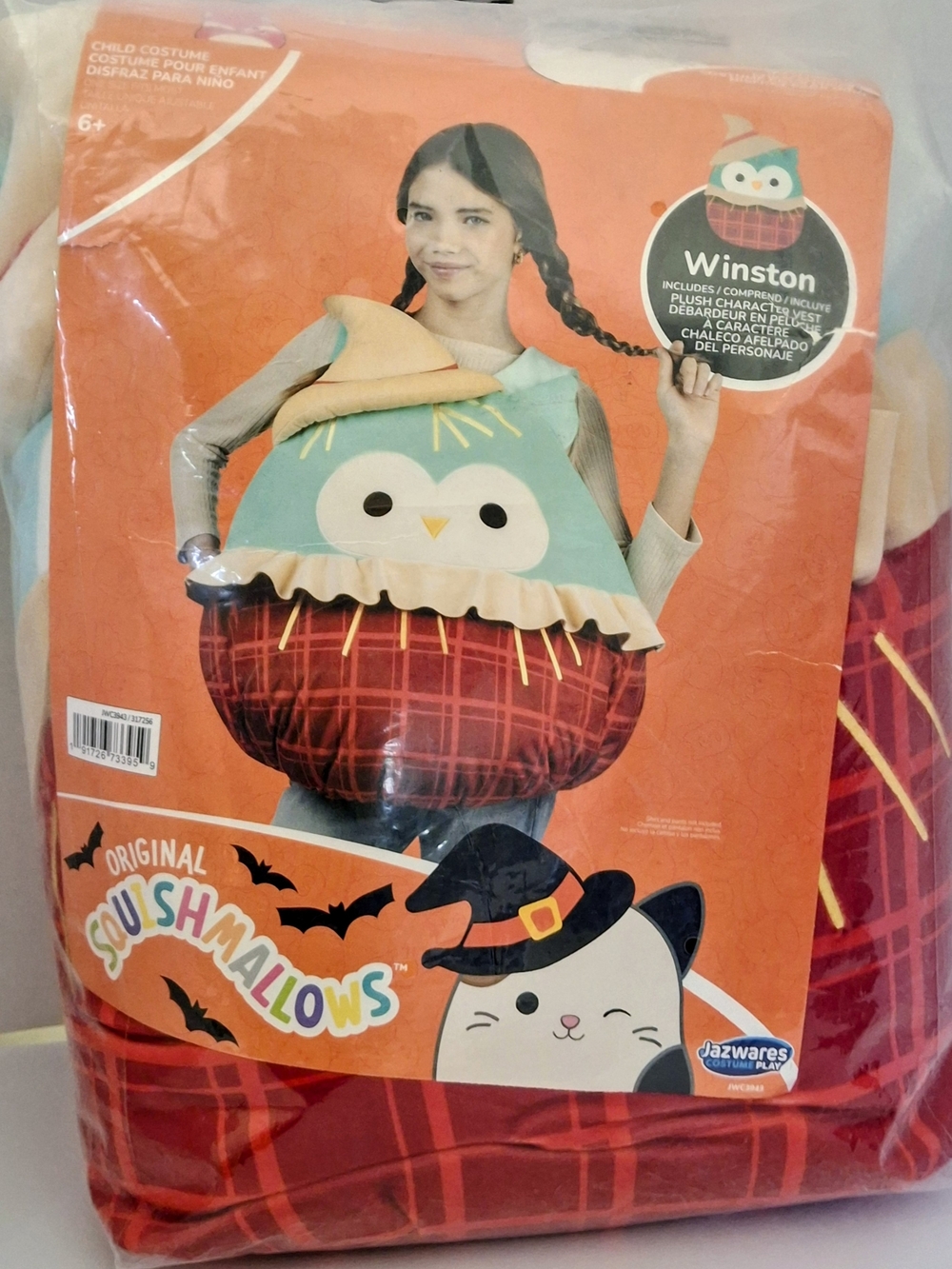Squishmallows Winston Owl Kids Costume - Teal, Red & Cream